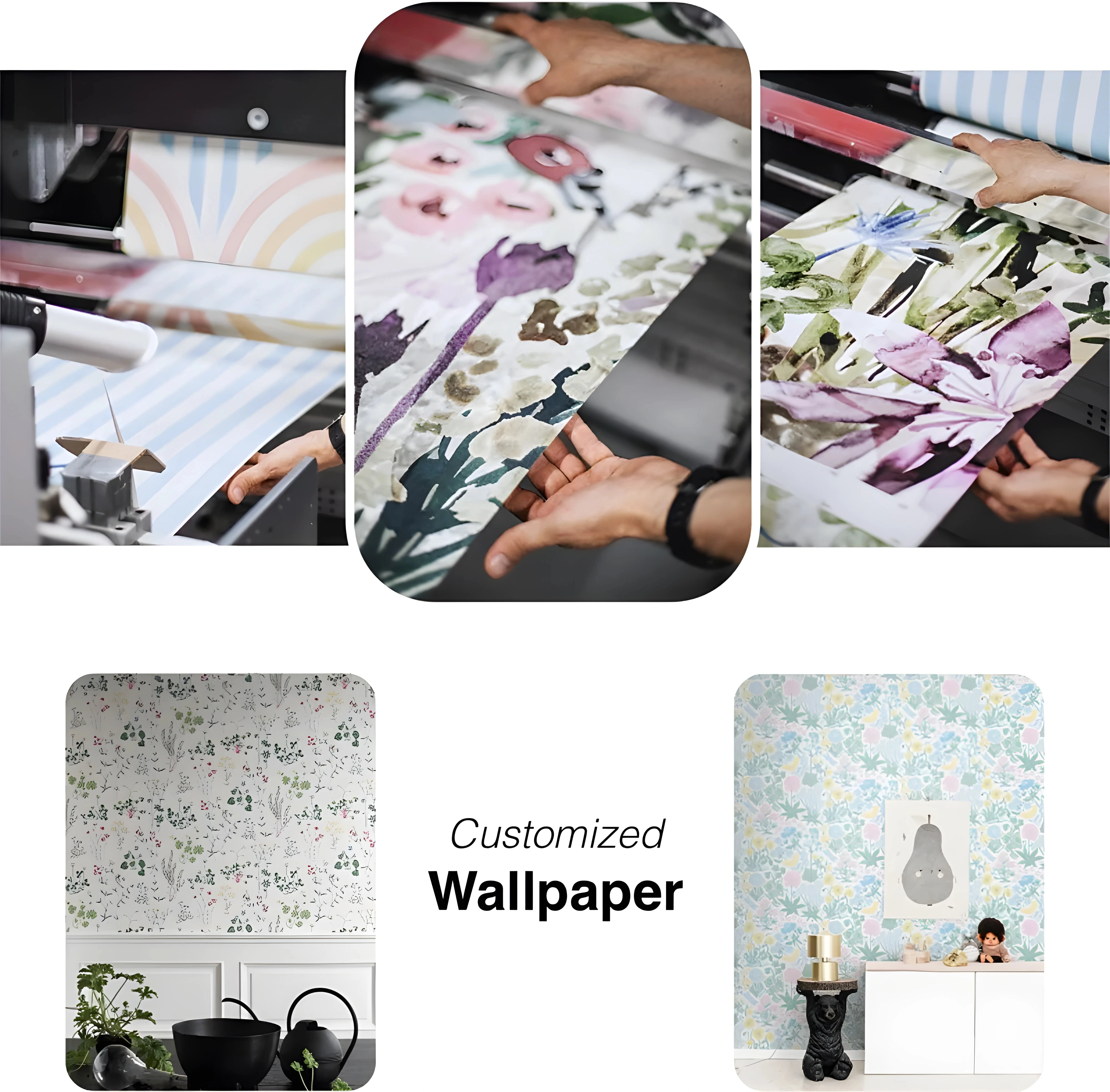 Customized wallpaper printing and examples
